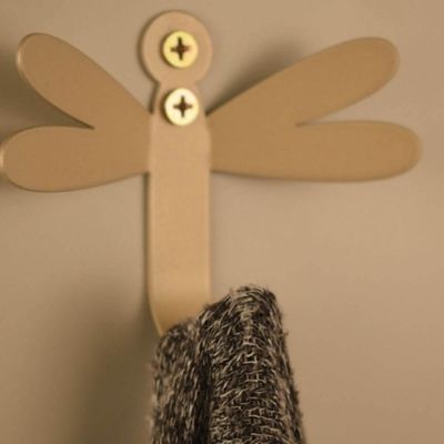 Gancho Cabideiro de Parede Libélula Dourada Aço Carbono Luft Masutti Pendurar Roupas Bolsas