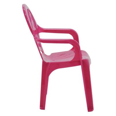 Cadeira Plástica Infantil Rosa Tramontina Encosto Vazado 56cm Cadeirinha para Criança 24m+