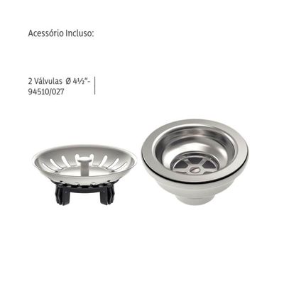 Cuba Dupla Tramontina Isis Aço Inox Polido 69x40cm Sobrepor Embutir Pia Cozinha