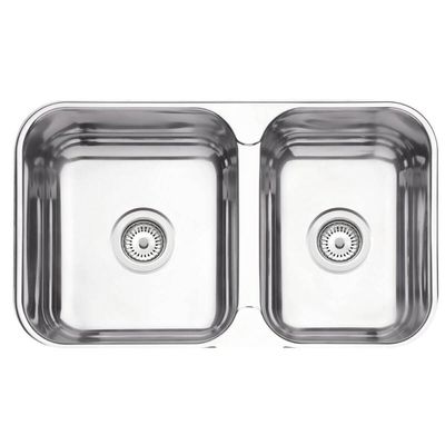 Cuba Dupla Tramontina Isis Aço Inox Polido 69x40cm Sobrepor Embutir Pia Cozinha