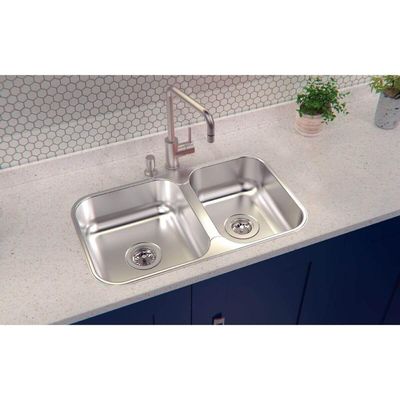 Cuba Dupla Tramontina Isis Aço Inox Polido 69x40cm Sobrepor Embutir Pia Cozinha