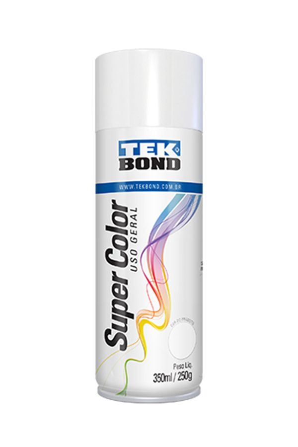 Tinta Acrílica Spray Super Color 350ml/250g Branca Brilhante