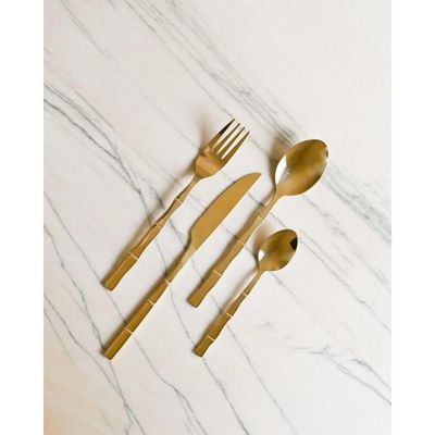 Faqueiro 16 Peças Aço Inox Bambu Elegant Champanhe Lyor