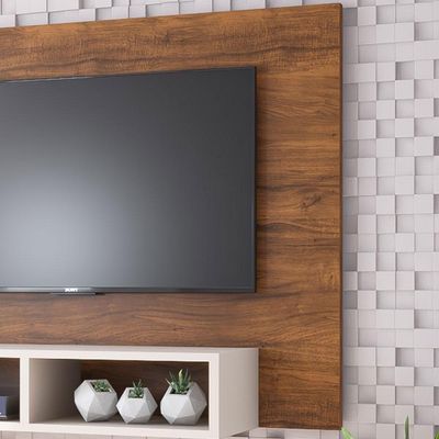 Painel P/Tv Até 42" Viero Jazz Em Mdf Imbuia E Off White