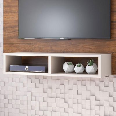Painel P/Tv Até 42" Viero Jazz Em Mdf Imbuia E Off White