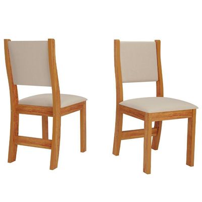 Conjunto 2 Cadeiras Estofadas Para Mesa De Jantar Sol Viero Mel