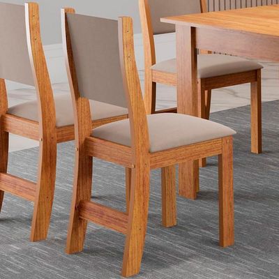 Conjunto 2 Cadeiras Estofadas Para Mesa De Jantar Sol Viero Mel