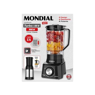 Liquidificador Mondial Turbo Full Black L-900-FB Preto - 220V