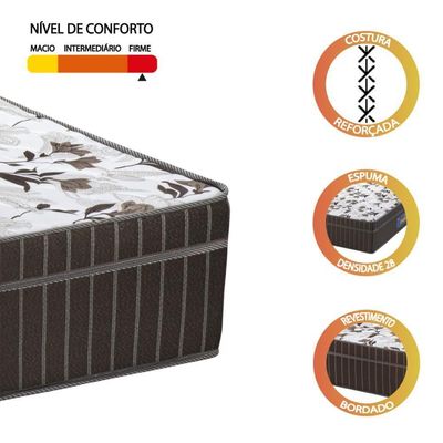 Colchão Casal Espuma Orthoface Polar 138x188x25cm Marrom Até 120kg Por Pessoa Marrom