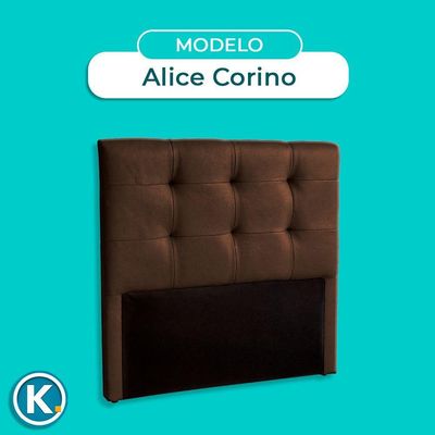 Cabeceira Estofada Queen Alice Nature Material Sintético Marrom 158x136