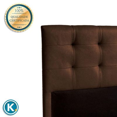 Cabeceira Estofada Queen Alice Nature Material Sintético Marrom 158x136