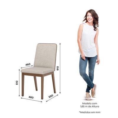 Conjunto 2 Cadeiras Pietra P/ Mesa De Jantar Detalhes Corano Nature Com Courano E Linho