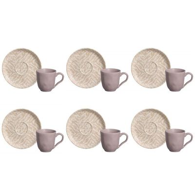 Conjunto Xícara Cafezinho Com Pires 06 Peças Bio Luar