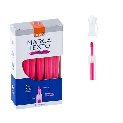 Marca Texto Fluorescente Transparente Brw Rosa