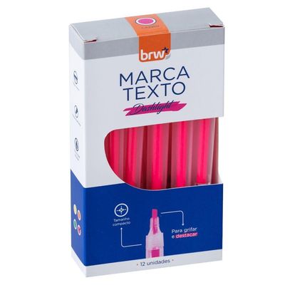 Marca Texto Fluorescente Transparente Brw Rosa