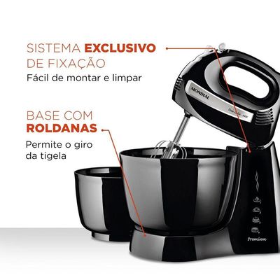 Batedeira Mondial B-04 Np Batedeira-220v-preto/inox