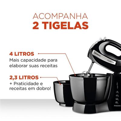 Batedeira Mondial B-04 Np Batedeira-220v-preto/inox