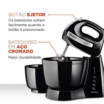 Batedeira Mondial B-04 Np Batedeira-220v-preto/inox