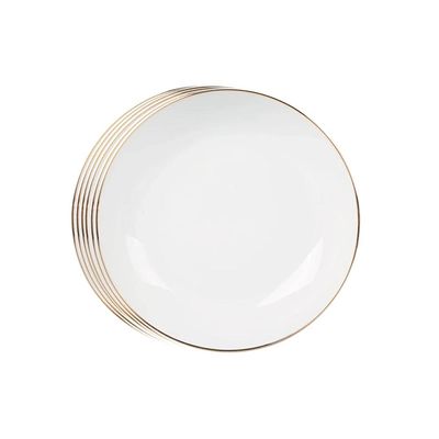 Jogo de pratos fundos em porcelana L'Hermitage Legacy Gold 20,5cm 6 peças
