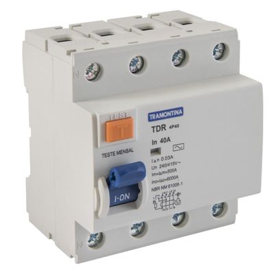 Interruptor TDR-40 4P 40 A 30 mA 6 KA Tramontina