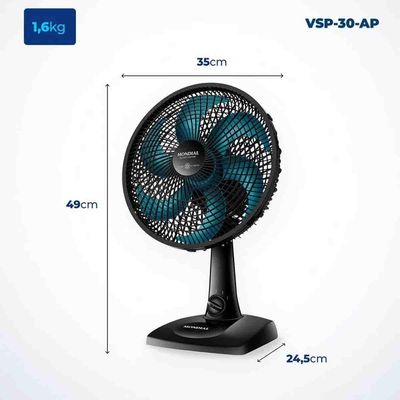 Ventilador De Mesa Mondial Super Power 127v Vsp30 Azul Petroléo