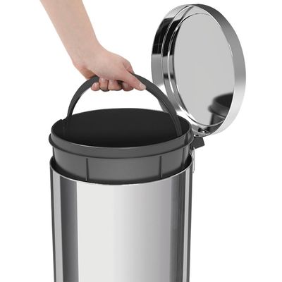Lixeira Inox com Pedal Tramontina Brasil com Acabamento Polido e Balde Interno Removivel 20 L