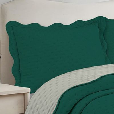 Cobre Leito Colcha By-Collor King 3 Peças Esmeralda-Cinza - 100% Poliéster