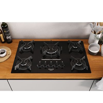 Cooktop 5 Bocas Mesa de Vidro e Tripla Chama Itaplus Preto / Bivolt