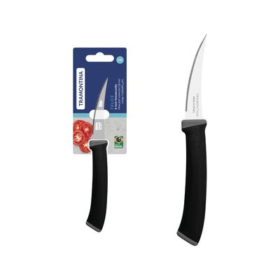 Faca para Tomate Tramontina Felice com Lâmina em Aço Inox e Cabo de Polipropileno Preto 3 polegada