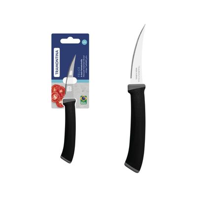 Faca para Tomate Tramontina Felice com Lâmina em Aço Inox e Cabo de Polipropileno Preto 3 polegada