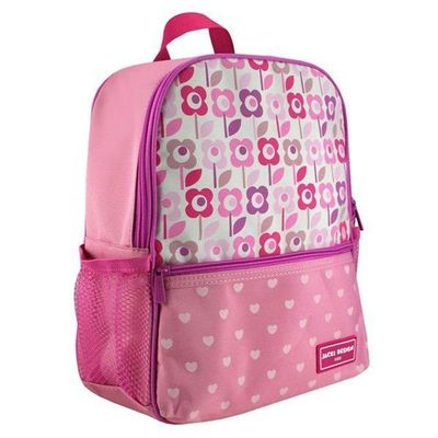 Kit Mochila Infantil + Porta Acessórios Jacki Design Rosa Flor