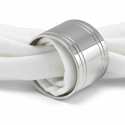 Jogo 6 Argolas Para Guardanapos Silverlux, Banho de Prata