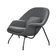 Poltrona Womb Chair Sem Puff Base Preta Linho Cinza