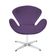 Poltrona Swan Suede Roxo Base Alumínio Giratória