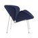 Poltrona Design Trevo Linho Azul Base Inox