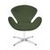Poltrona Swan Linho Verde Base Alumínio Giratória
