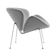 Poltrona Design Trevo Suede Cinza Base Cromada