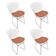 Kit 4 Cadeiras Bertoia Cromada Com Assento Sintético Cobre