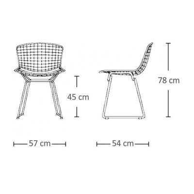 Kit 4 Cadeiras Bertoia Cromada Com Assento Sintético Marrom