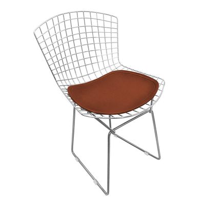 Kit 4 Cadeiras Bertoia Cromada Com Assento Sintético Marrom
