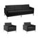 Kit Sofá Fk 3 Lugares Mais 2 Poltronas 1 Lugar 100% Couro Natural Legitimo Preto