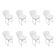 Kit 8 Cadeiras Bertoia Cromada Com Assento Sintético Branco