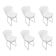 Kit 6 Cadeiras Bertoia Cromada Com Assento Sintético Branco