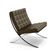 Poltrona Premium Barcelona Com Puff Base Inox Marrom