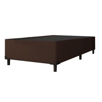 Cama Box Solteiro 0,88m E 38cm De Altura Suede Prince Marrom