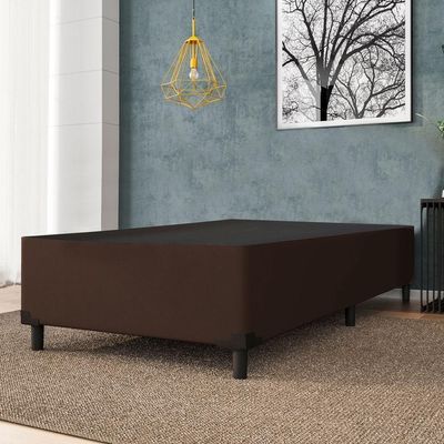 Cama Box Solteiro 0,88m E 38cm De Altura Suede Prince Marrom