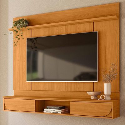 Painel Suspenso Para Tv 65 Pol Aura 2 Portas Deslizantes 182 Cm Cinamomo Madetec Cinamomo