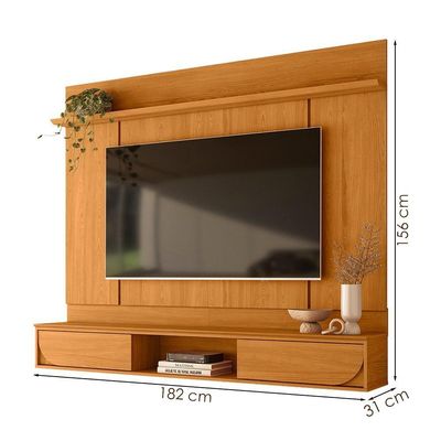 Painel Suspenso Para Tv 65 Pol Aura 2 Portas Deslizantes 182 Cm Cinamomo Madetec Cinamomo