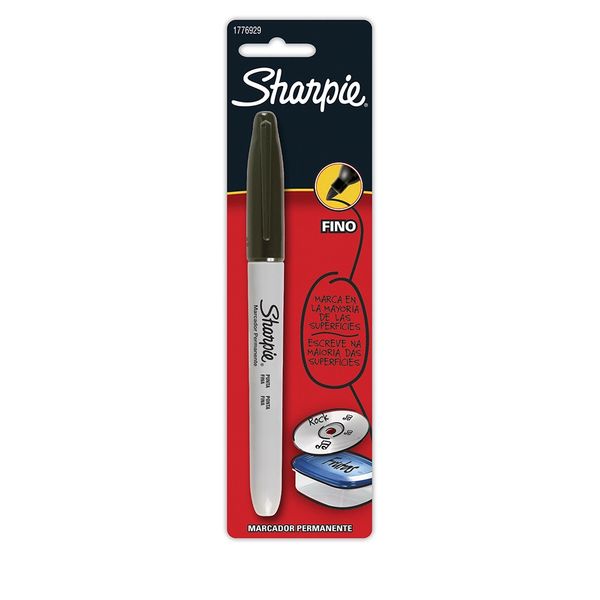 Marcador Permanente Papermate Sharpie Fine CD Ponta 0.9mm Preto