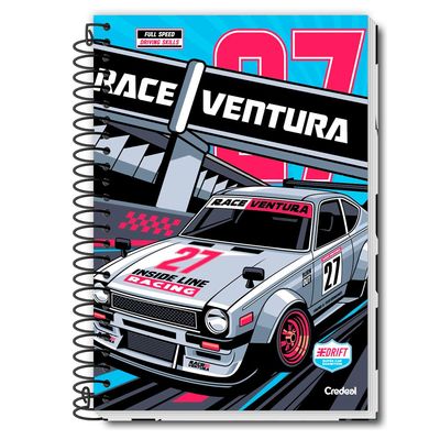 Caderno Universitário 1 Matéria Masculino Super Cars 285909 - Credeal